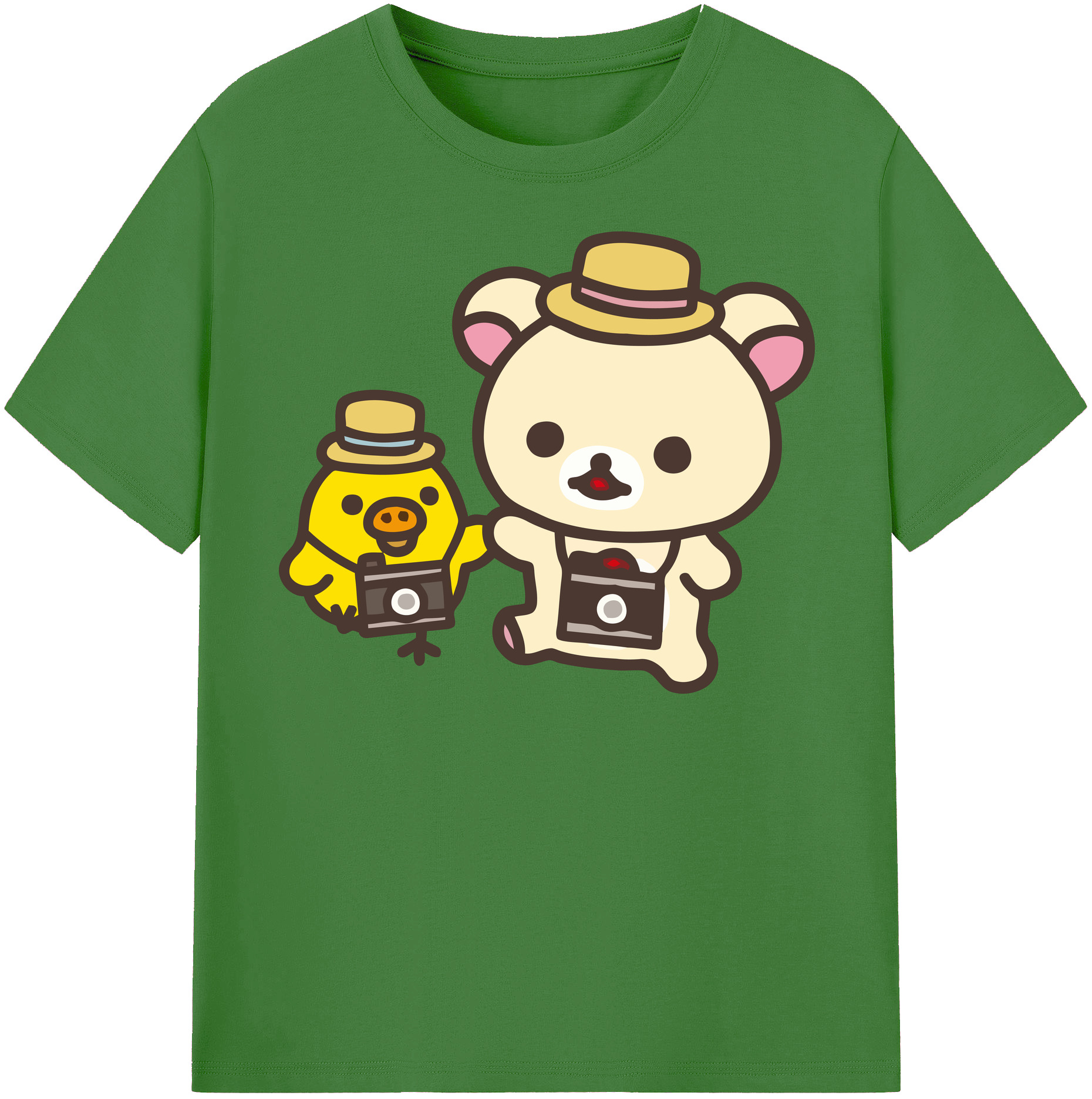 （画像用） リラックマ リラックマ キイロイトリ Rilakkuma Korilakkuma Kiiroitori レディースカジュアルプリントTシャツ（綿100％）